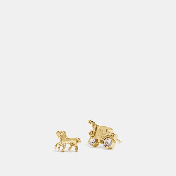 Horse And Carriage Stud Earrings - Picture 1 of 1